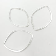 45MM White Sterling Silver Brushed Marquis Connector